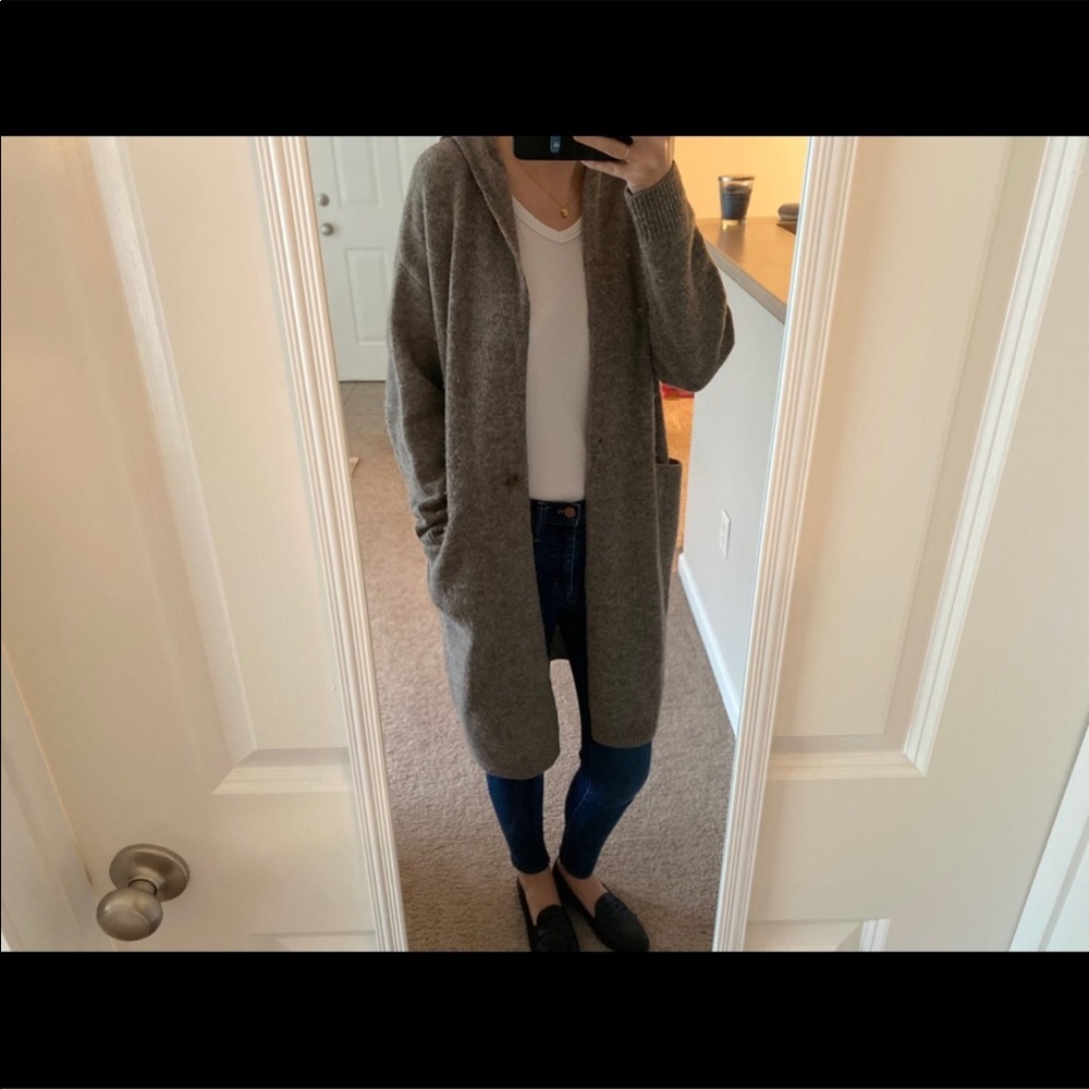 Uniqlo | Gray Hooded Wool Cardigan | S
